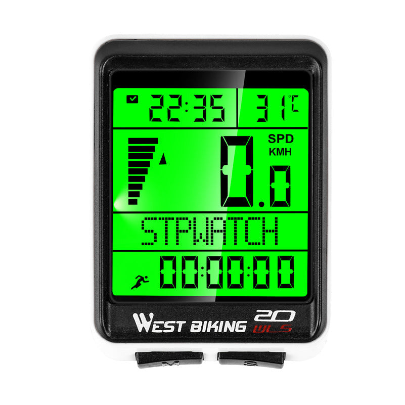 Bicycle Computer Road Bike Table Light Wired Wireless Waterproof Luminous Speedometer Waterproof Cycling Odometer Smart Sensor Auto Wake-Up Multi-Function Bicycle Speed Tracker With LCD Backlight Display
