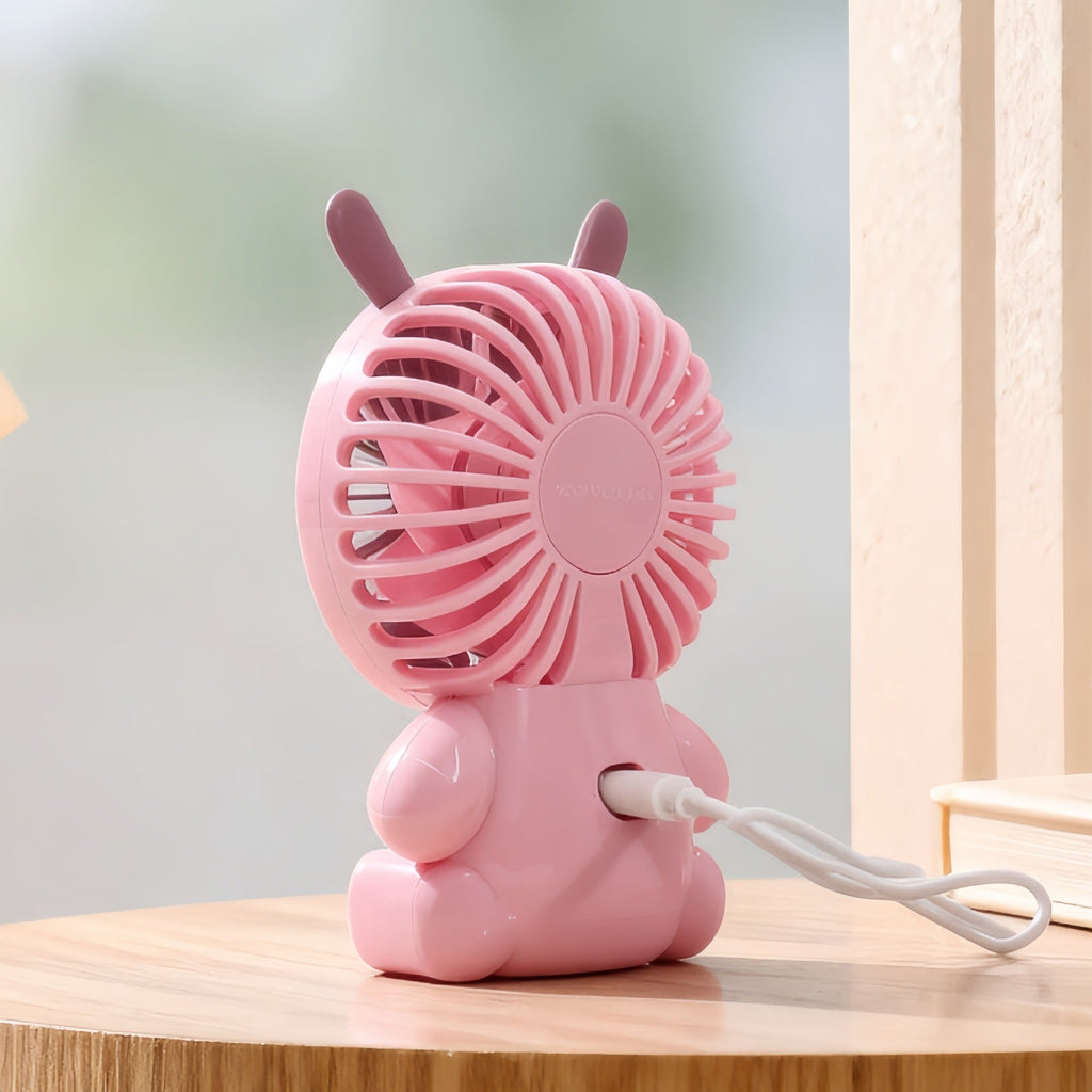 Creative Cartoon Bear Desktop Mini Fans Big Wind Desktop Portable USB Charging Handheld Fan Portable Air Conditioning Handheld Cooling Fan Charging Usb Fan Portable Handheld Fan