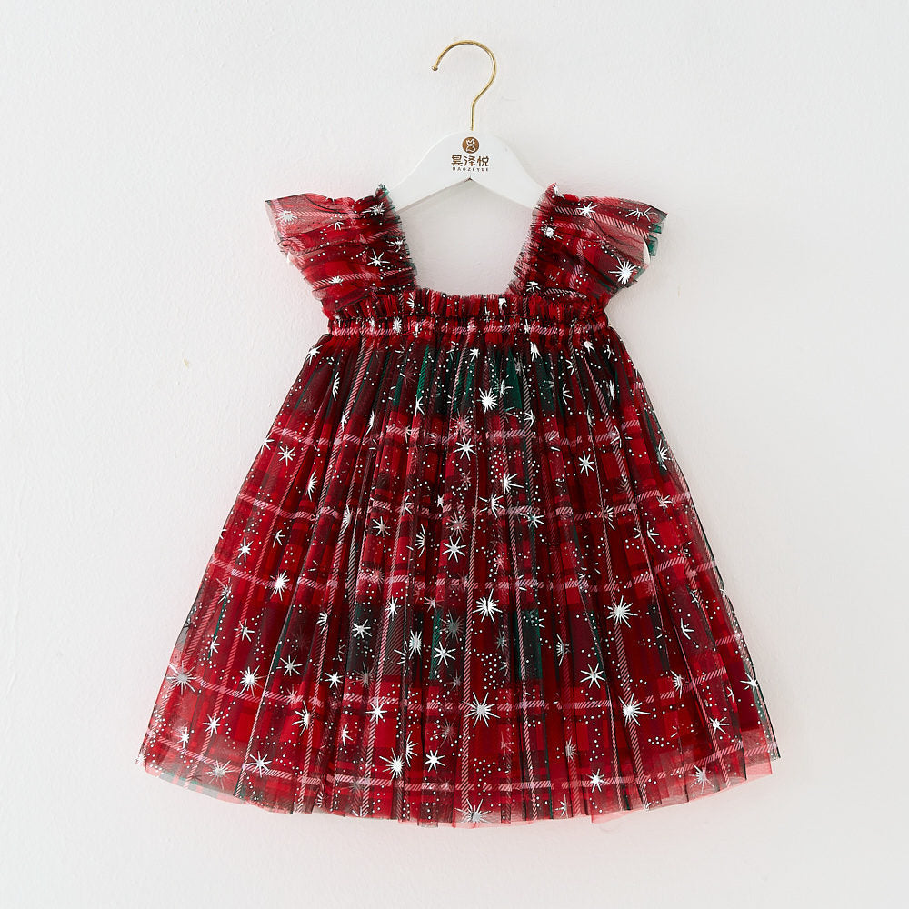 Christmas New Children Shirt XINGX Suspender Skirt For Girls