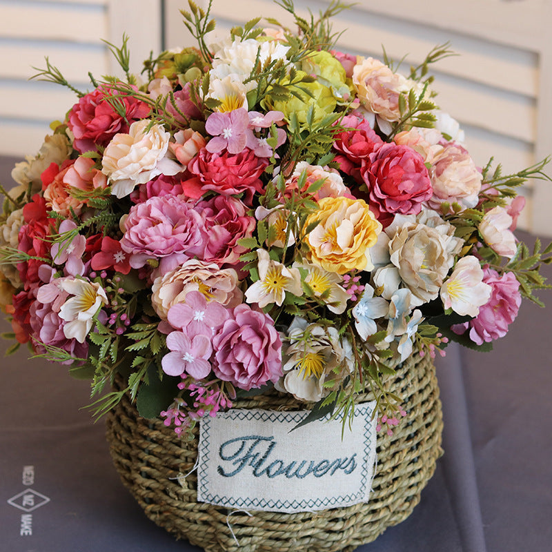 Family Dining Table Wedding Supplies Plastic Peony Bouquet Props