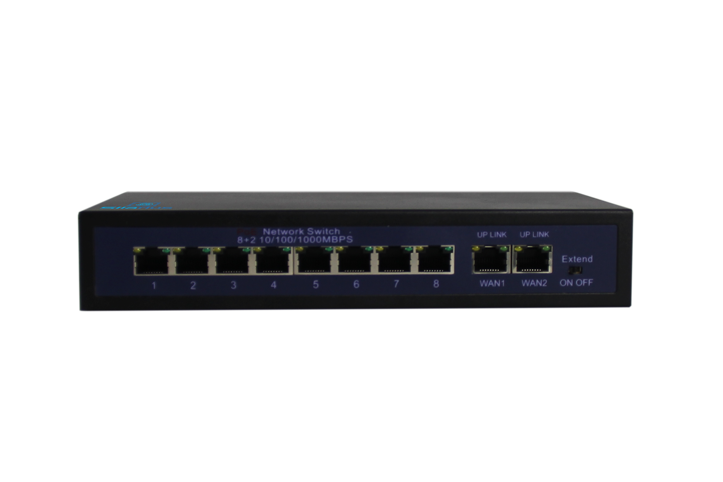 Silarius SIL-SW8POE 10 Ports POE switch with 8/100MB Ports PoE and 2 Gigabit Uplinks - 120W POE