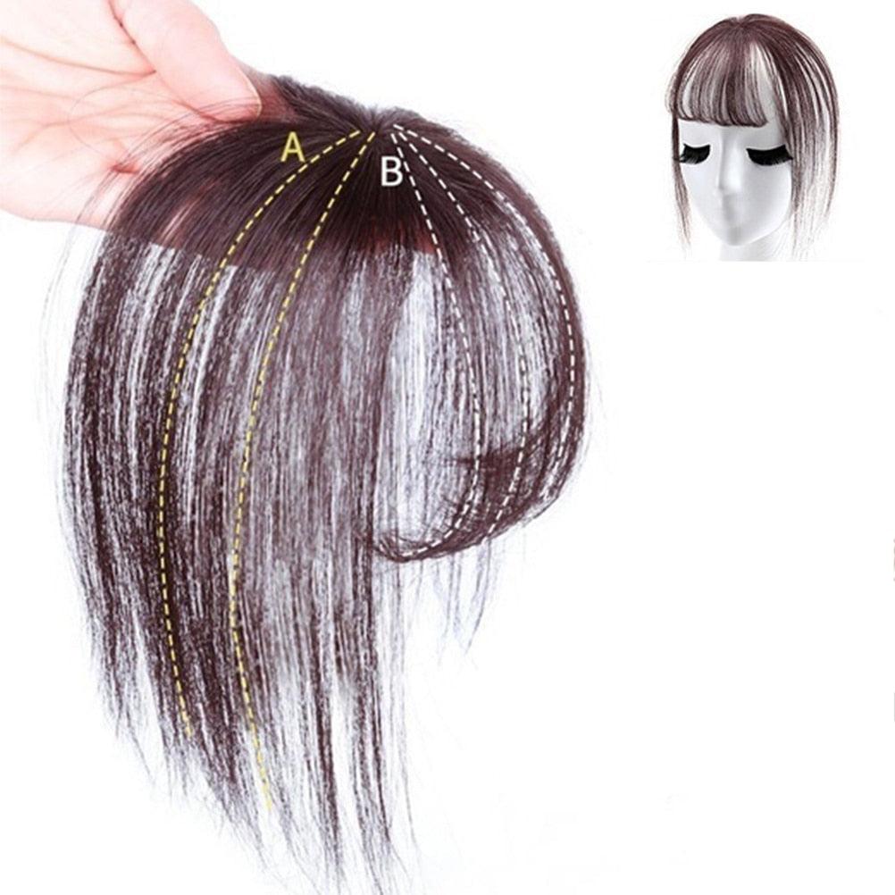 3D Air Bangs Hair Bangs Heat Resistant Hairpieces Hair Women Natural Short Fake Hair Bangs Hair Clips Thin Natural Flat Neat AirBangs With Temples For Women One Piece Hairpiece