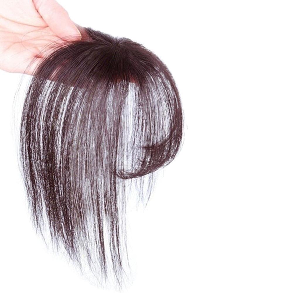 3D Air Bangs Hair Bangs Heat Resistant Hairpieces Hair Women Natural Short Fake Hair Bangs Hair Clips Thin Natural Flat Neat AirBangs With Temples For Women One Piece Hairpiece