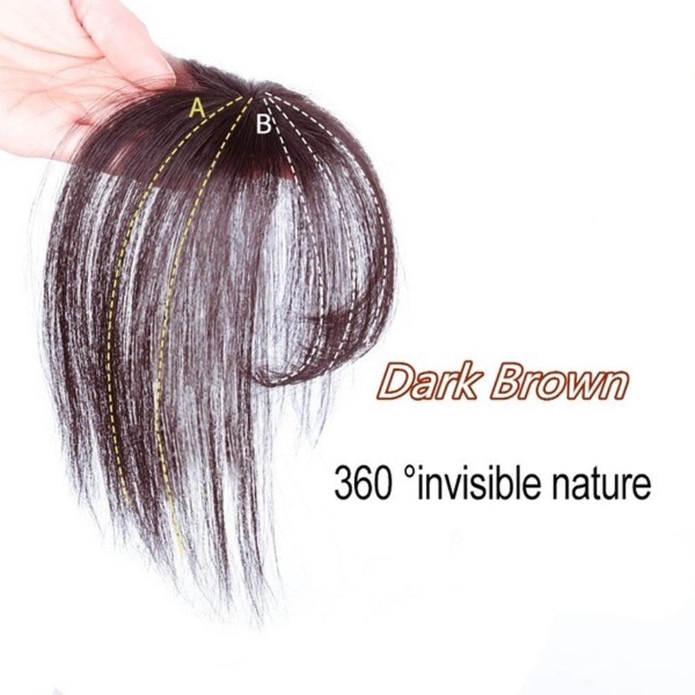 3D Air Bangs Hair Bangs Heat Resistant Hairpieces Hair Women Natural Short Fake Hair Bangs Hair Clips Thin Natural Flat Neat AirBangs With Temples For Women One Piece Hairpiece