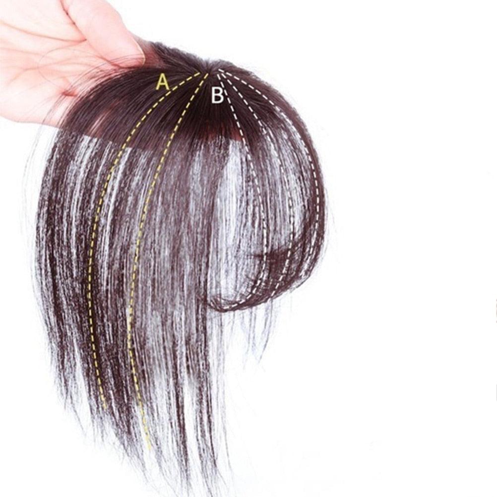 3D Air Bangs Hair Bangs Heat Resistant Hairpieces Hair Women Natural Short Fake Hair Bangs Hair Clips Thin Natural Flat Neat AirBangs With Temples For Women One Piece Hairpiece