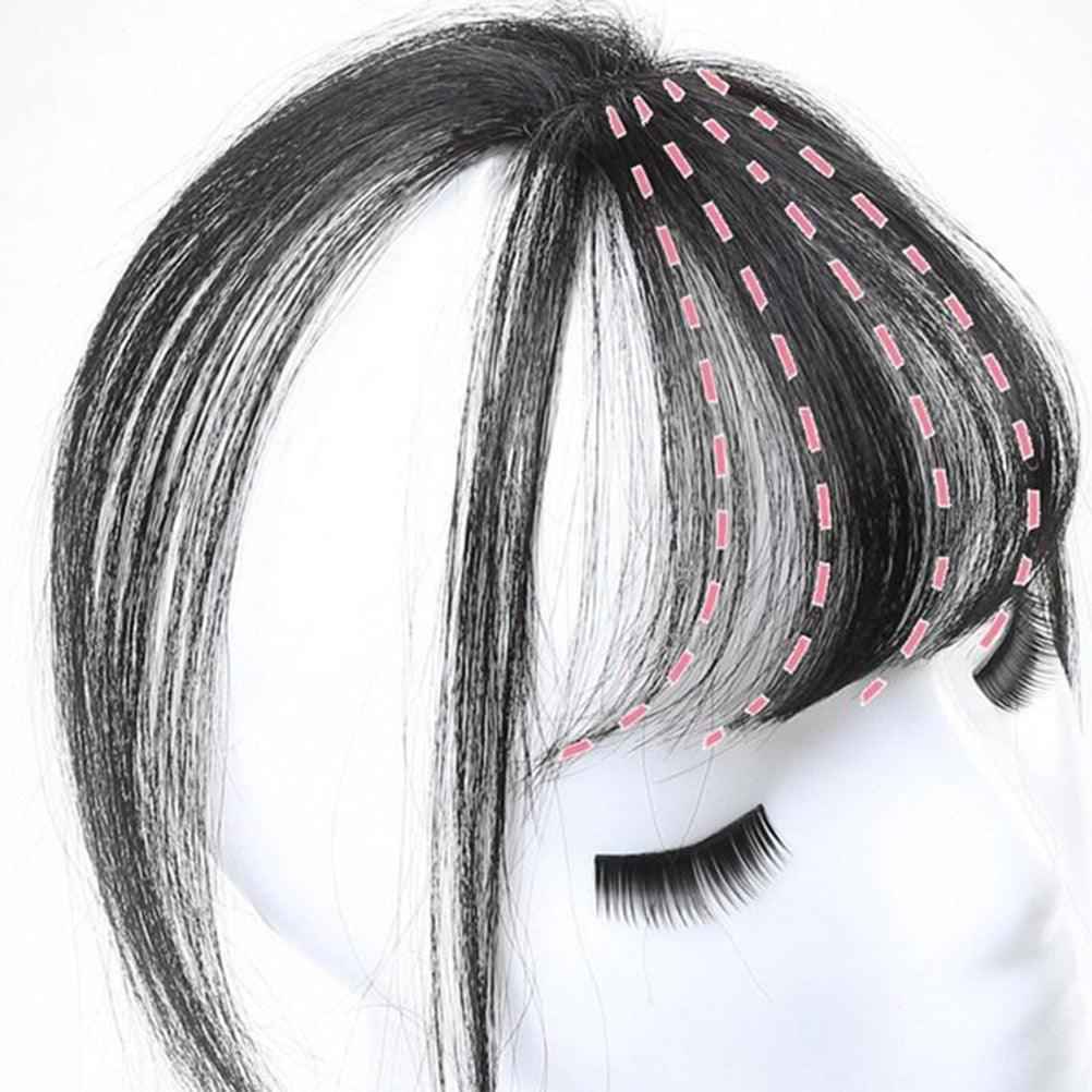 3D Air Bangs Hair Bangs Heat Resistant Hairpieces Hair Women Natural Short Fake Hair Bangs Hair Clips Thin Natural Flat Neat AirBangs With Temples For Women One Piece Hairpiece