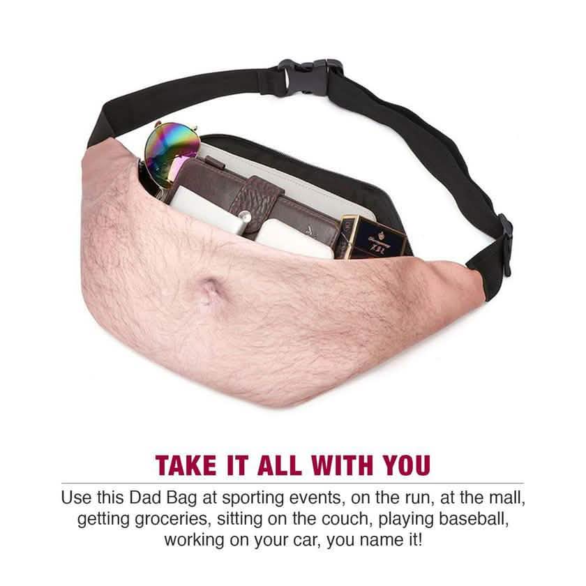 3D Beer Belly Waist Pocket Fanny Pack and Top Prank Gag Gift Travel Carry Pouch