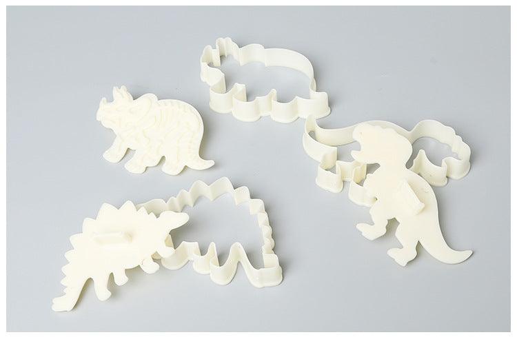 3D Dinosaur Cookie Cutters Mold Dinosaur Biscuit Cartoon Mould Sugarcraft Dessert Baking Silicone Mold For Sop Cake Decor Tool Dinosaur Fossil Cookie Making Molds Stamps For Kitchen