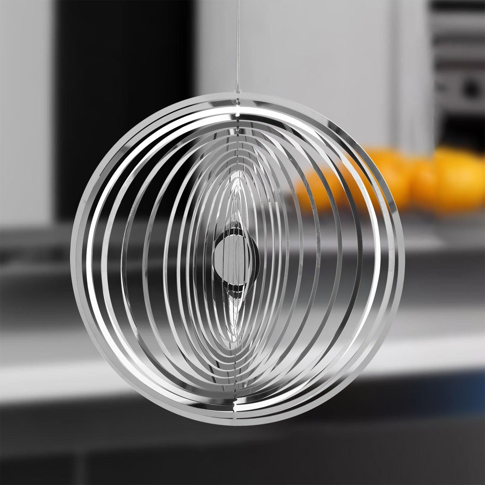3D Drop-shaped Rotating Wind Spinner Outdoor Metal Sculptures Flowing Stainless Steel Wind Chimes Flowing-Light Effect Design Home Garden Decoration Outdoor Hanging Decor Gift Wind Spinners Mirrored Patio Wind Chime Yard Decor