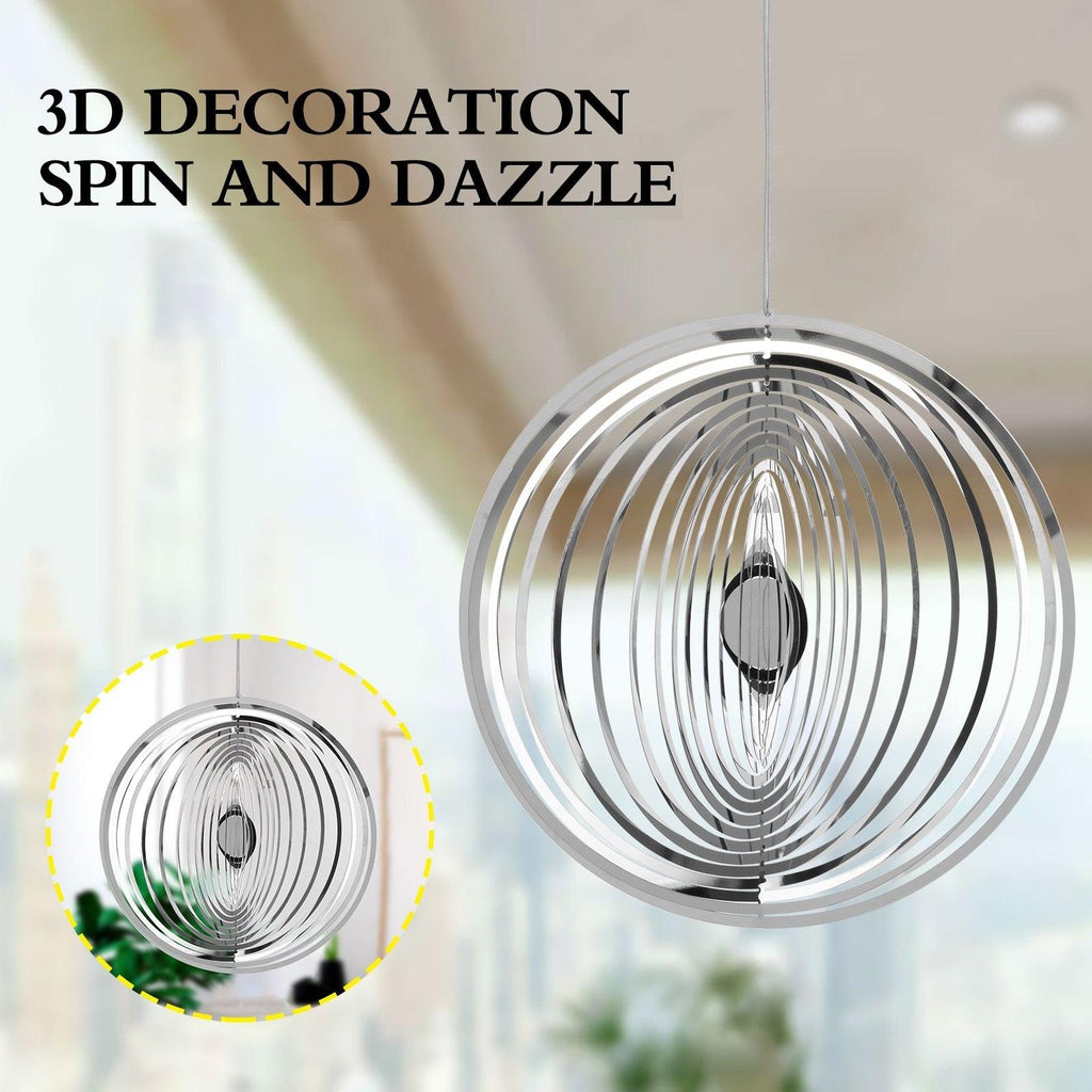 3D Drop-shaped Rotating Wind Spinner Outdoor Metal Sculptures Flowing Stainless Steel Wind Chimes Flowing-Light Effect Design Home Garden Decoration Outdoor Hanging Decor Gift Wind Spinners Mirrored Patio Wind Chime Yard Decor
