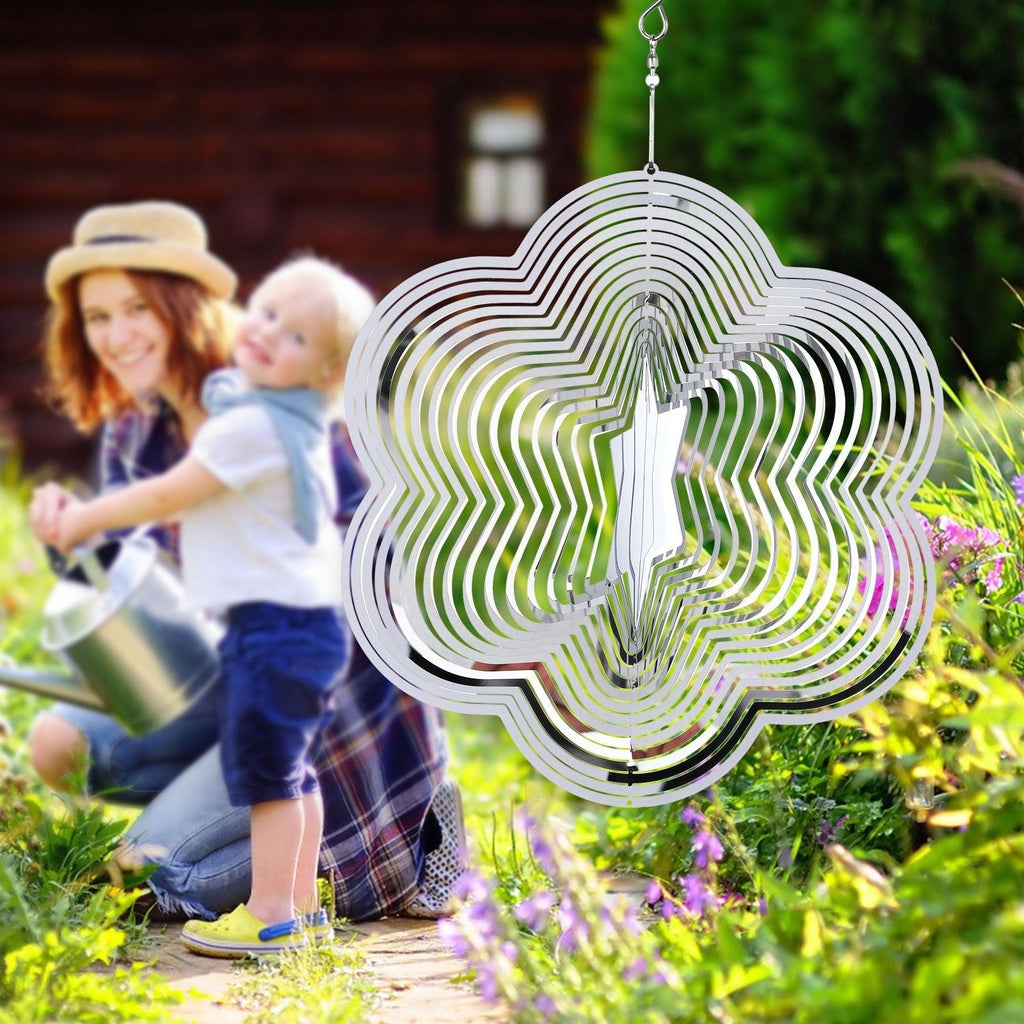 3D Drop-shaped Rotating Wind Spinner Outdoor Metal Sculptures Flowing Stainless Steel Wind Chimes Flowing-Light Effect Design Home Garden Decoration Outdoor Hanging Decor Gift Wind Spinners Mirrored Patio Wind Chime Yard Decor