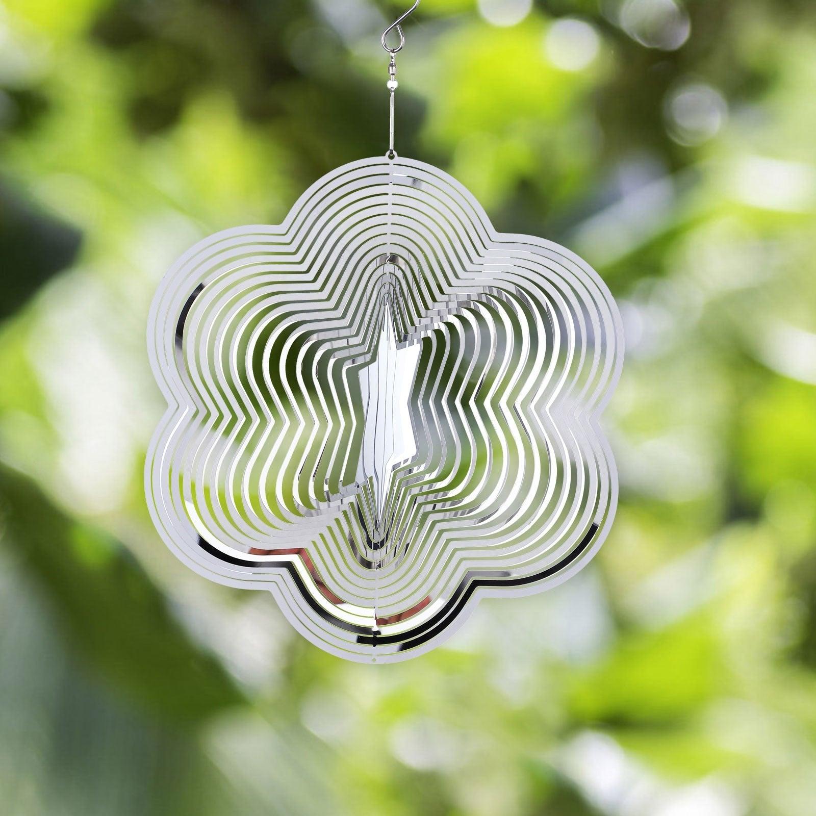 3D Drop-shaped Rotating Wind Spinner Outdoor Metal Sculptures Flowing Stainless Steel Wind Chimes Flowing-Light Effect Design Home Garden Decoration Outdoor Hanging Decor Gift Wind Spinners Mirrored Patio Wind Chime Yard Decor