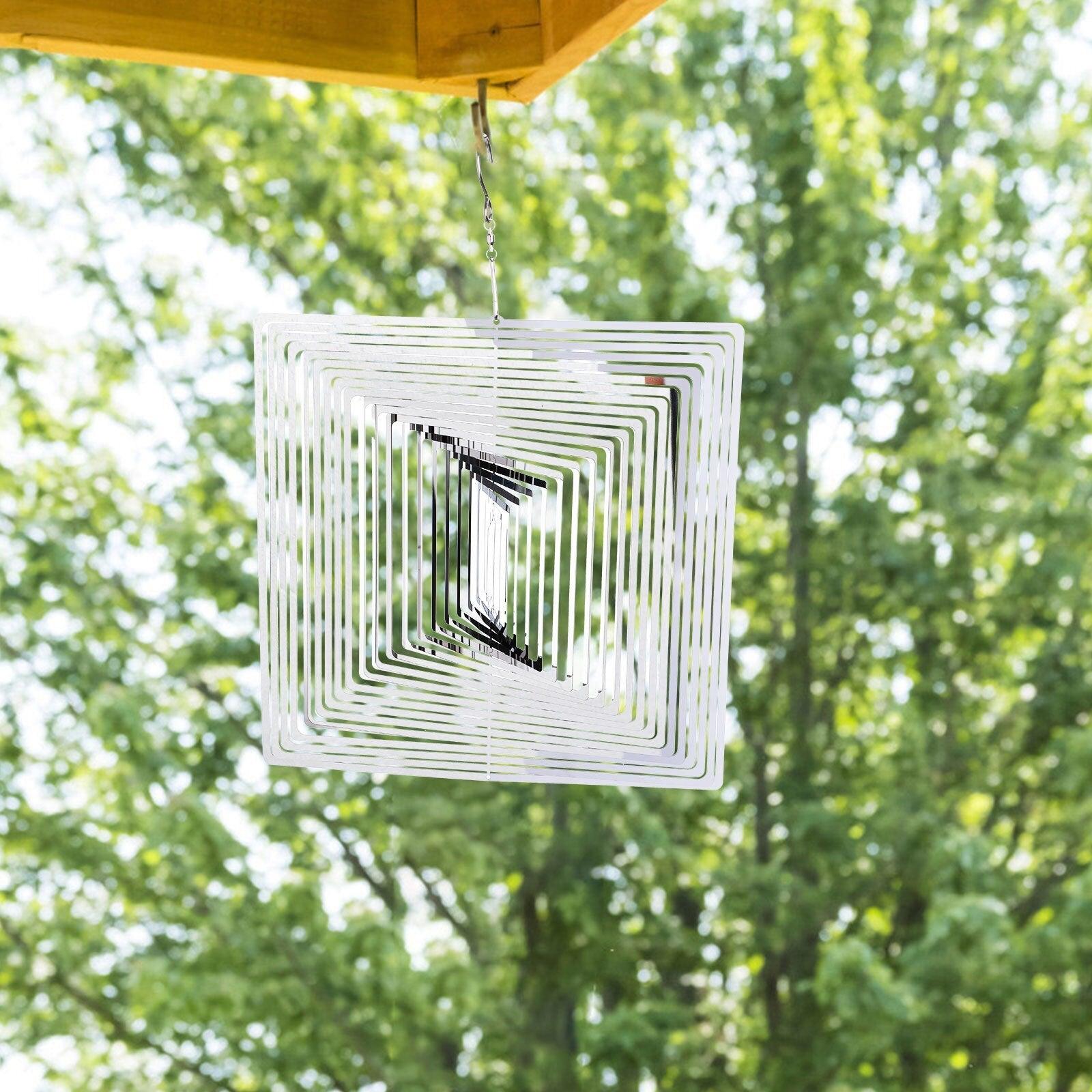 3D Drop-shaped Rotating Wind Spinner Outdoor Metal Sculptures Flowing Stainless Steel Wind Chimes Flowing-Light Effect Design Home Garden Decoration Outdoor Hanging Decor Gift Wind Spinners Mirrored Patio Wind Chime Yard Decor