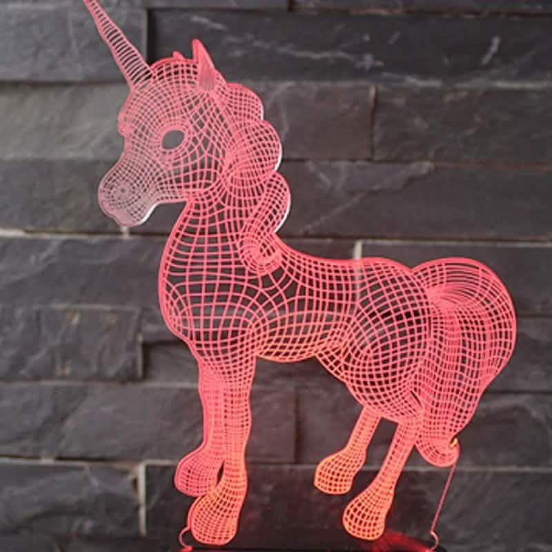 3D LED 7 Color Unicorn Table Lamp