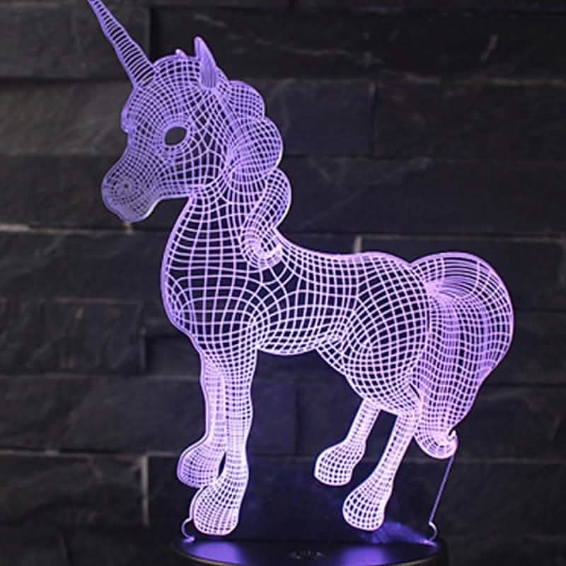 3D LED 7 Color Unicorn Table Lamp