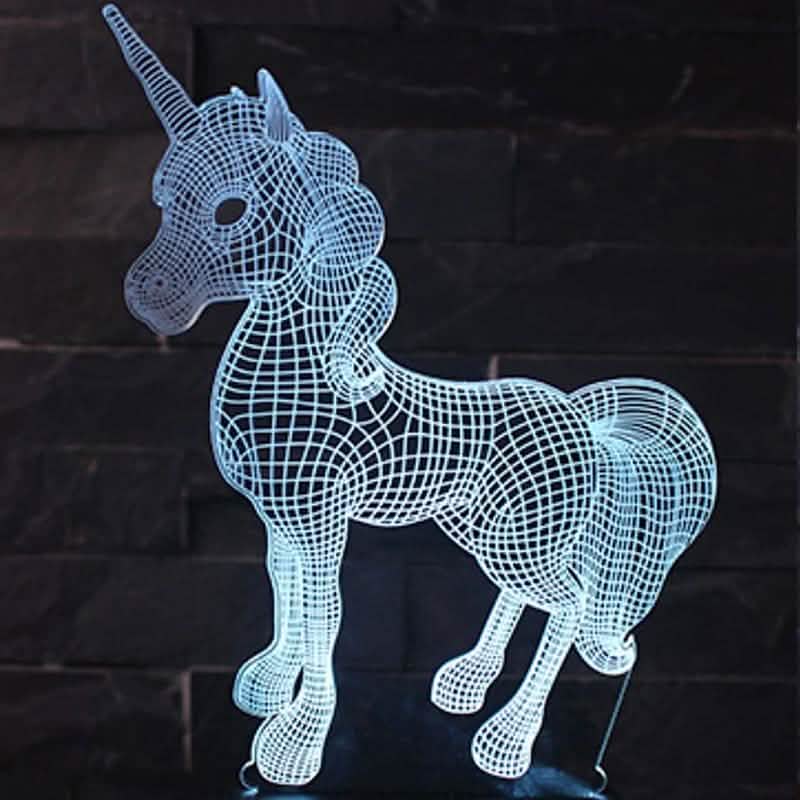 3D LED 7 Color Unicorn Table Lamp