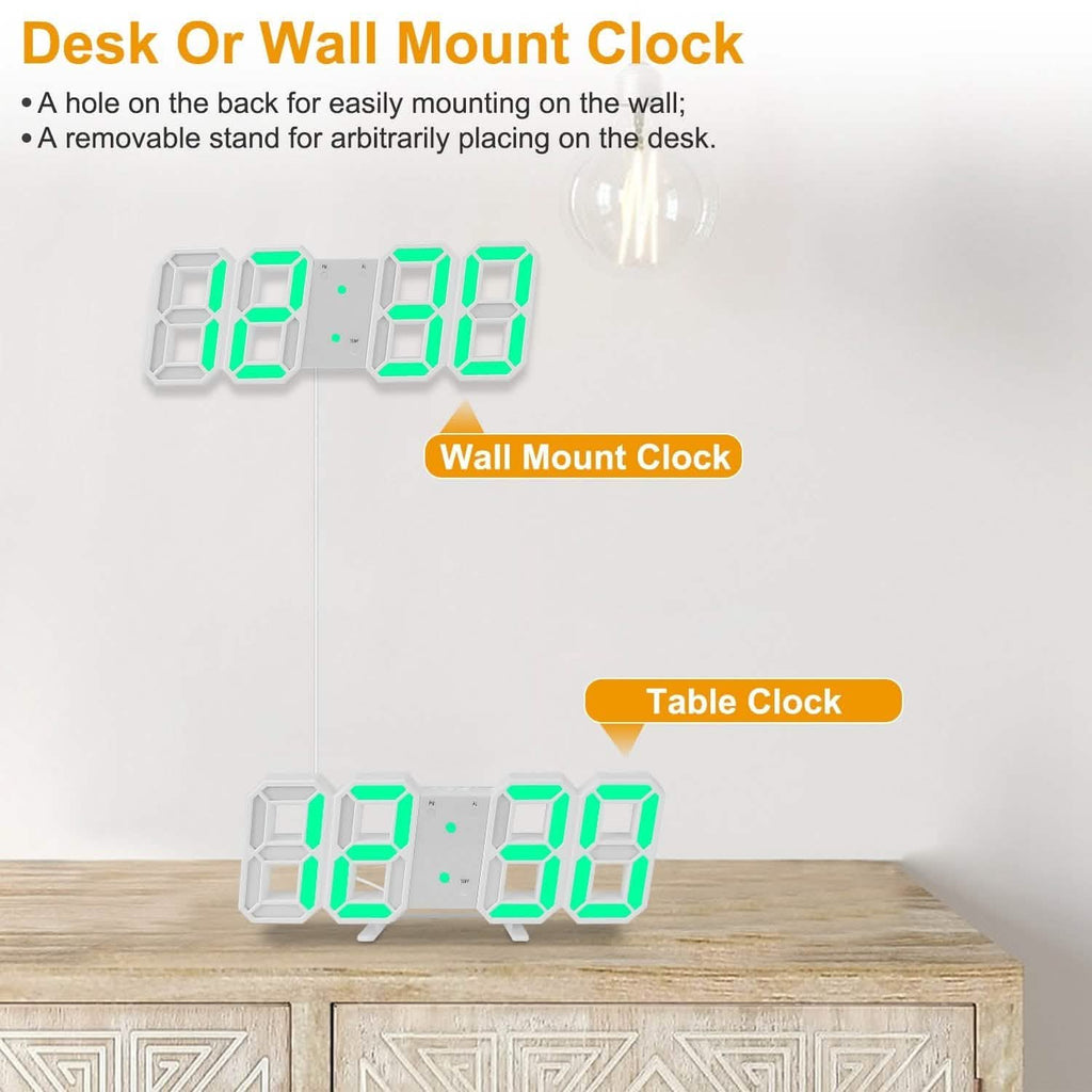 3D LED Digital Wall Clock