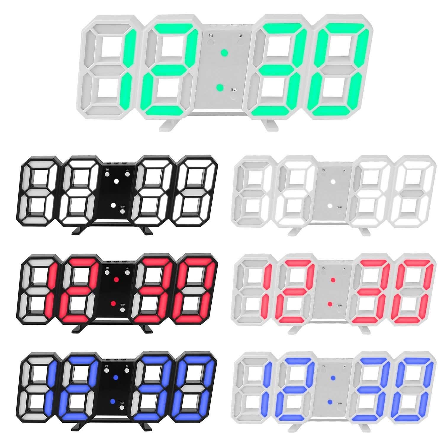 3D LED Digital Wall Clock