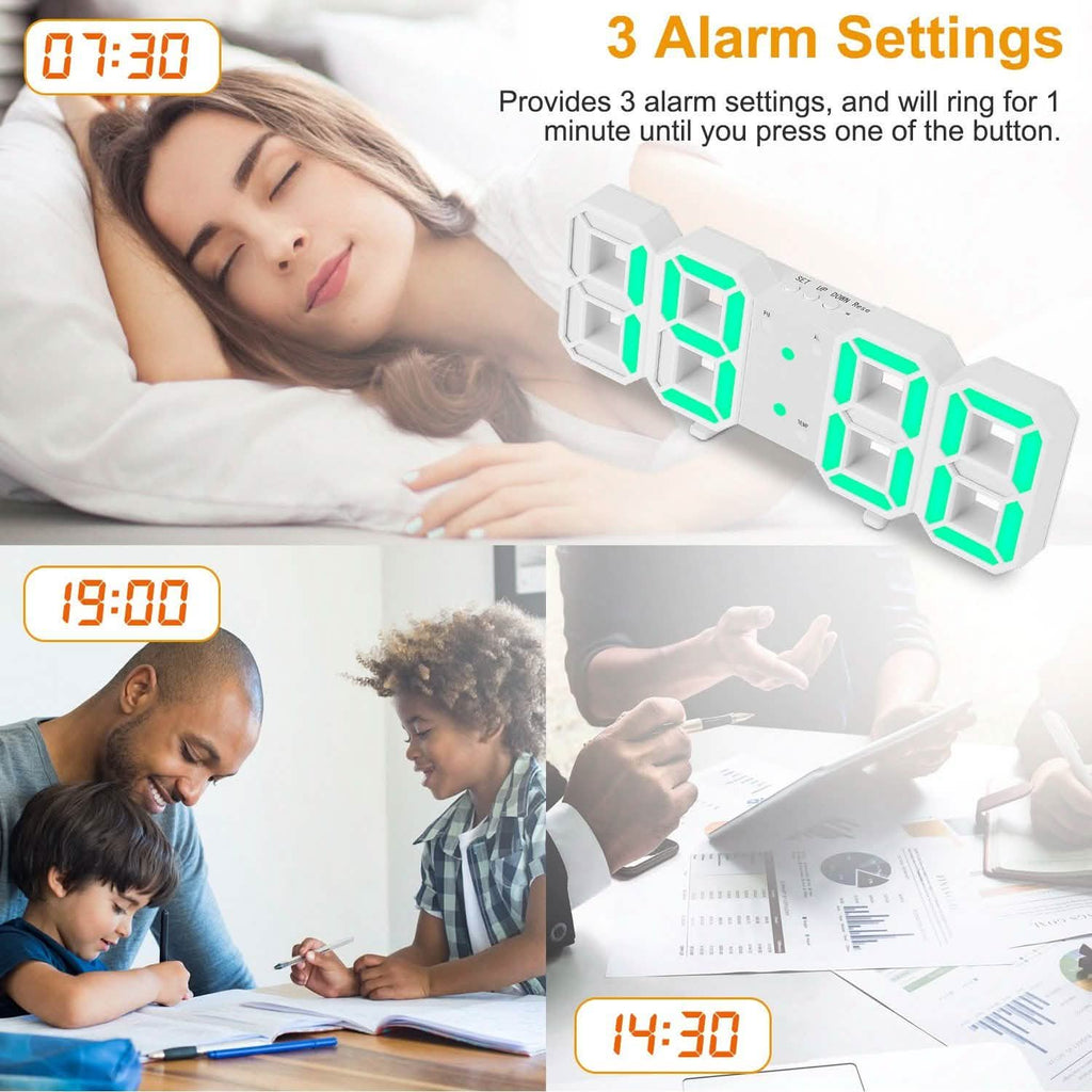 3D LED Digital Wall Clock