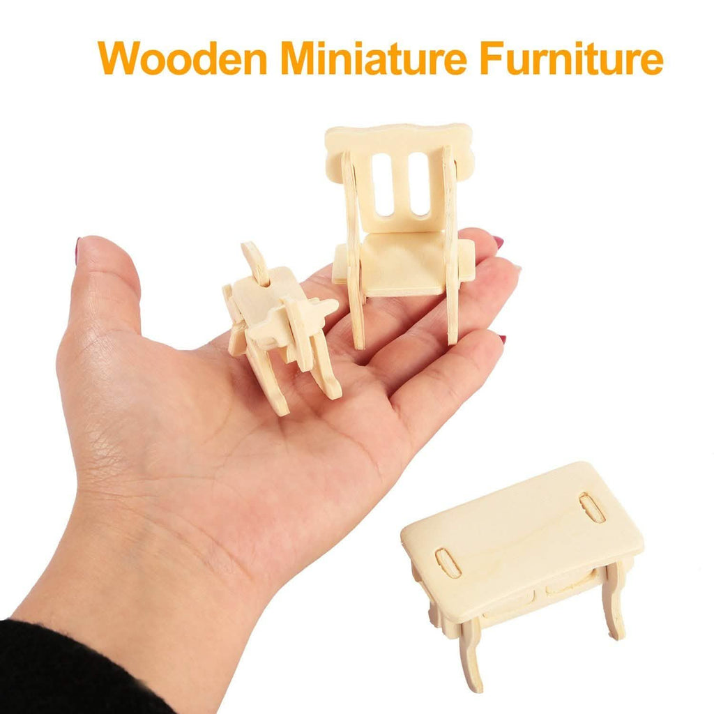 3D Wooden Dollhouse Furniture Puzzles