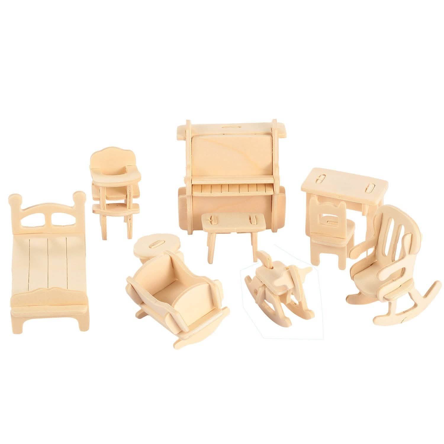 3D Wooden Dollhouse Furniture Puzzles