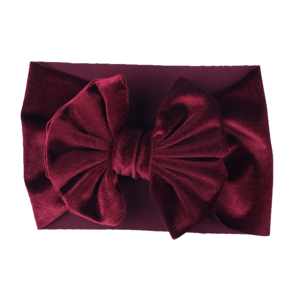 Childrens Multi-color Festive Velvet Headband With Stretchy Hair Accessory