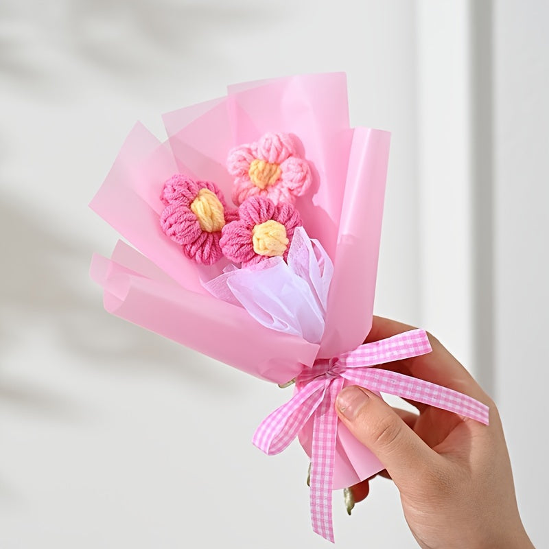 One Piece of a Creative Knitted Artificial Bouquet, Ideal for Gifts on Valentine'S Day And Mother'S Day, As Well As Small Christmas Presents And Home Decor Embellishments