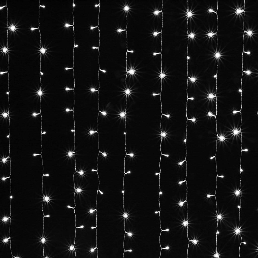 3m x 2m Cool White Waterproof Curtain Fairy String Lights with 8 Modes