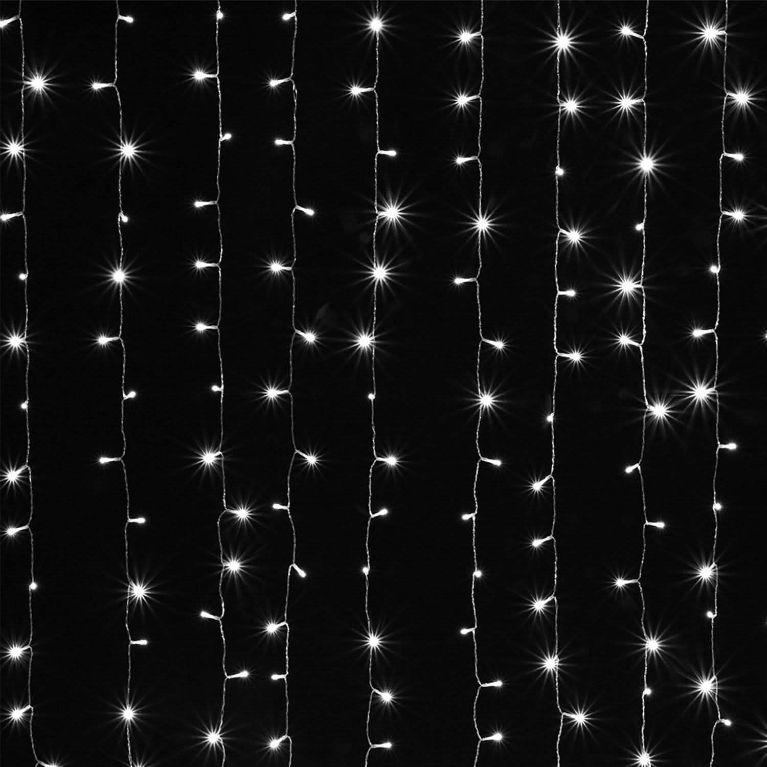 3m x 2m Cool White Waterproof Curtain Fairy String Lights with 8 Modes
