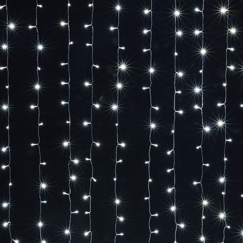 3Mx3M White 300 LED Curtain Fairy String Light 8 Models Garden Patio Party Decoration