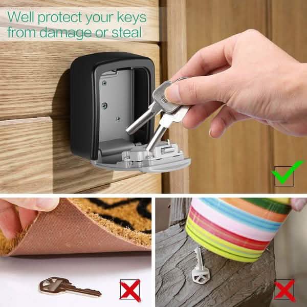 4-Digit Combination Password Wall Mounted Key Storage Lock Box