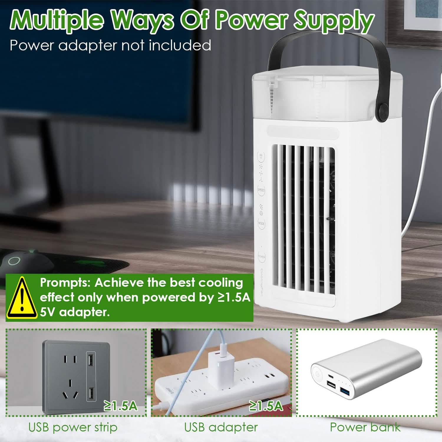 4-in-1 Evaporative Air Cooler Water Mist Cooling Fan