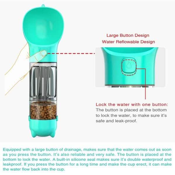 4-in-1 Portable Dog Water Bottle Dispenser