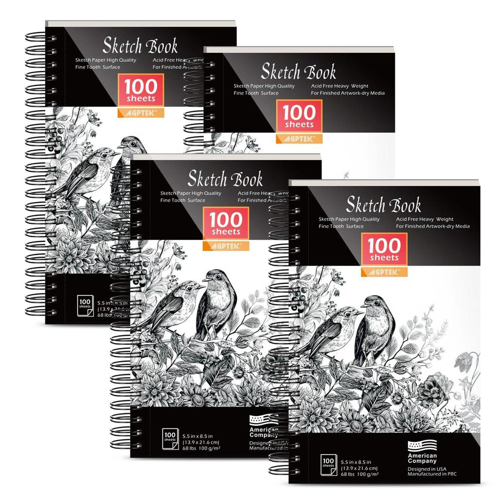 4-Pack: 100 Sheets Sketch Book