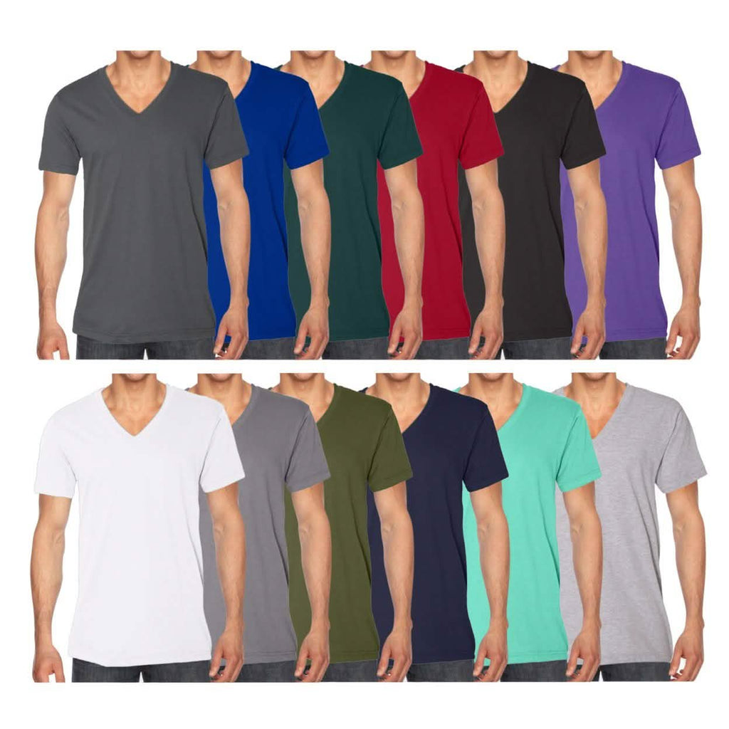4-Pack: American Apparel Men's Short-Sleeve V-Neck T-Shirts