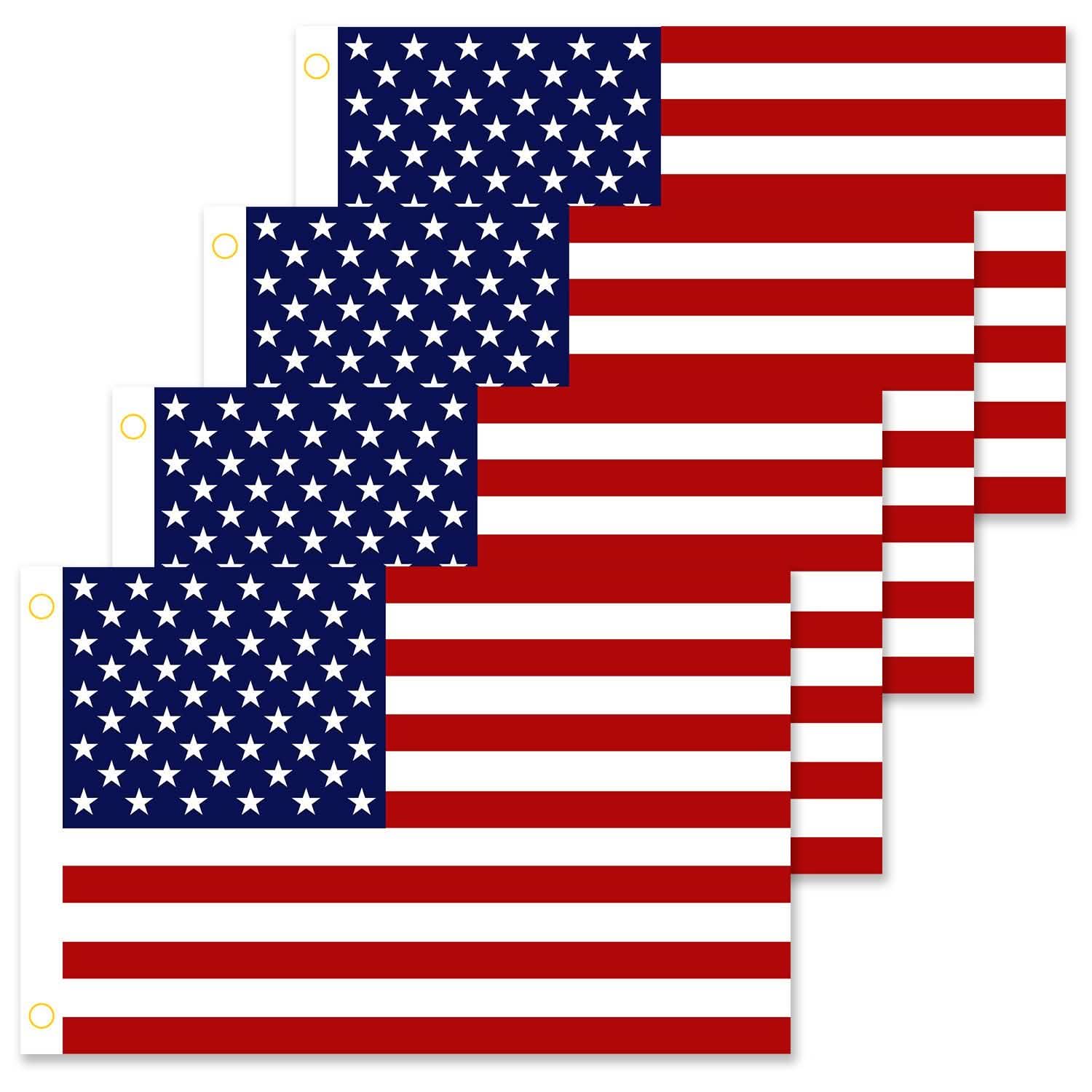 4-Pack: American US Flags