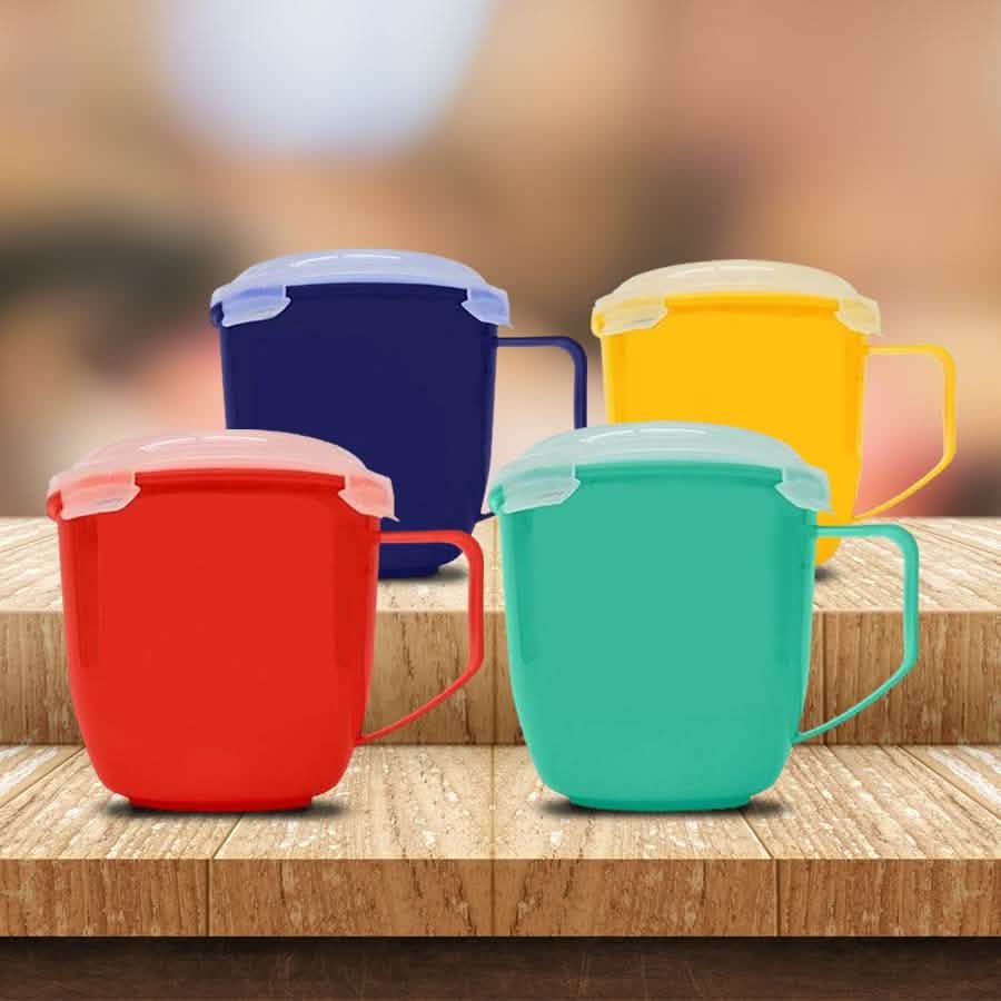 4-Pack: Bell & Howell Microwave Mugs with Vented Lids