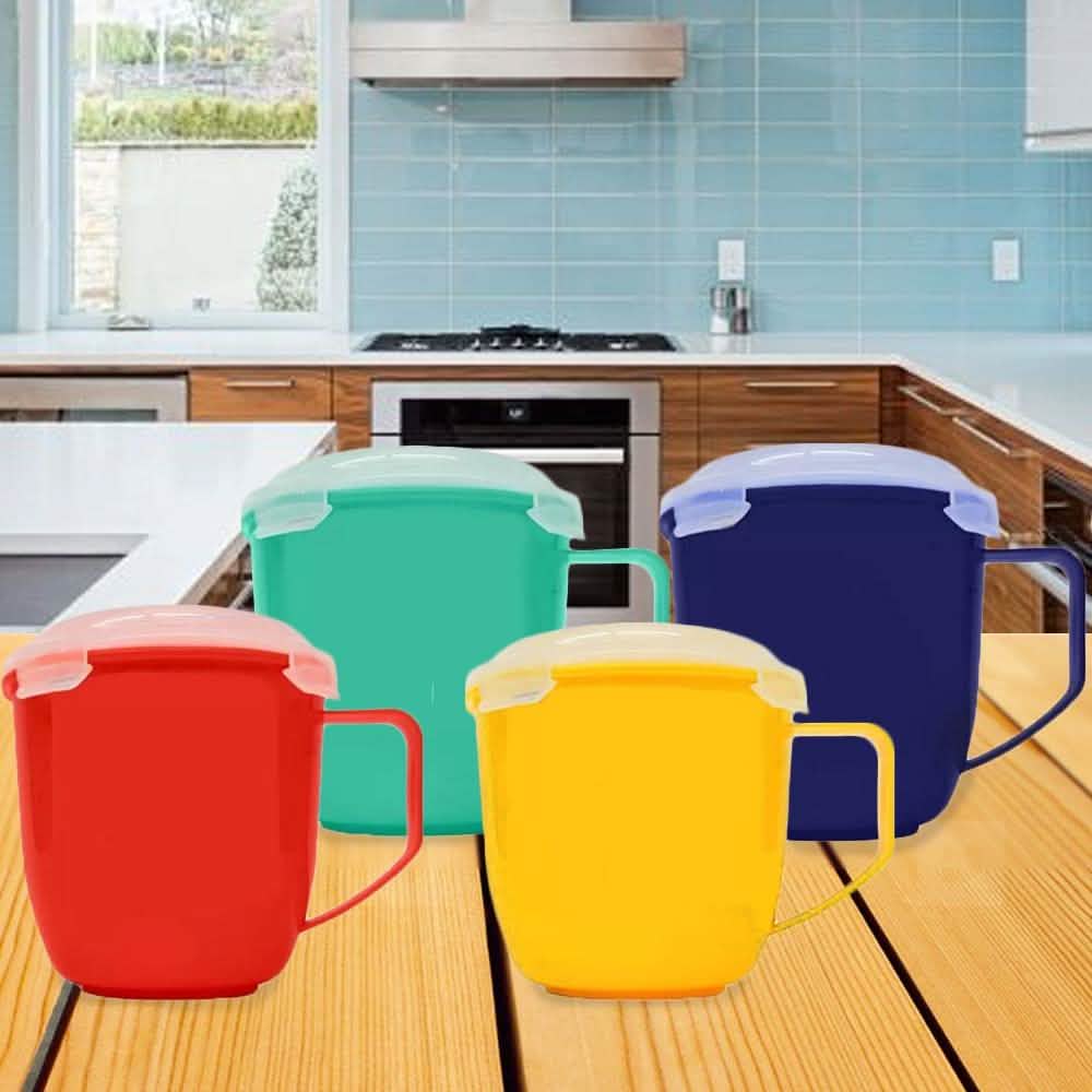 4-Pack: Bell & Howell Microwave Mugs with Vented Lids