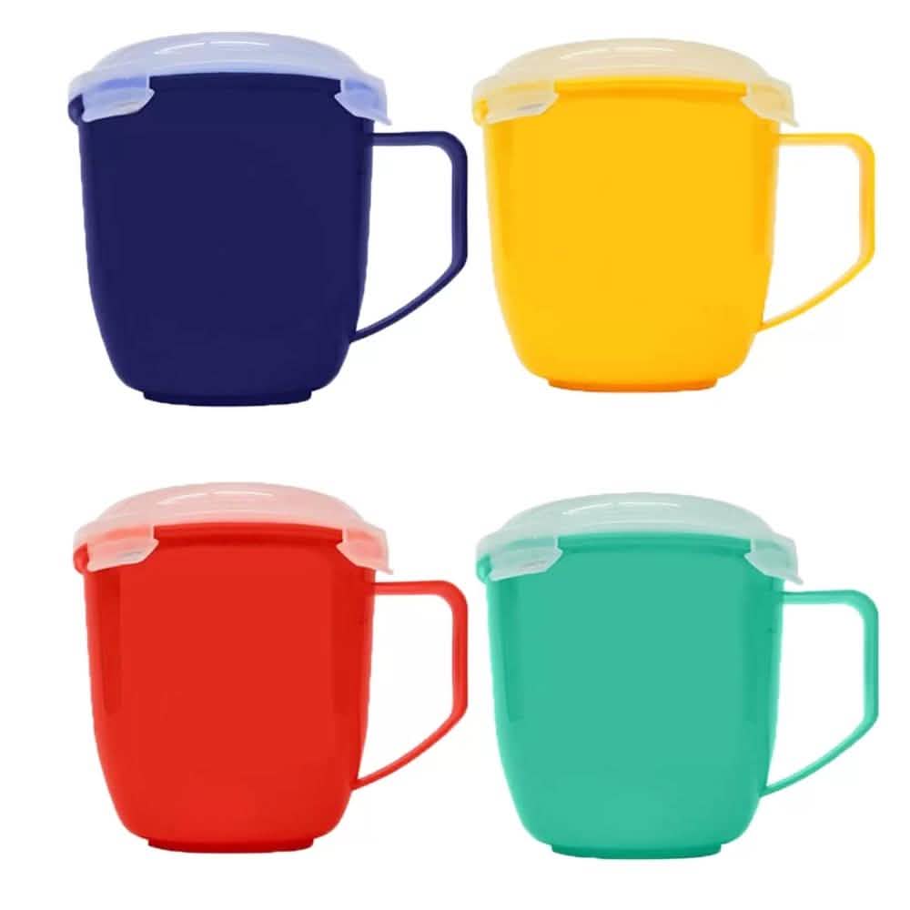 4-Pack: Bell & Howell Microwave Mugs with Vented Lids