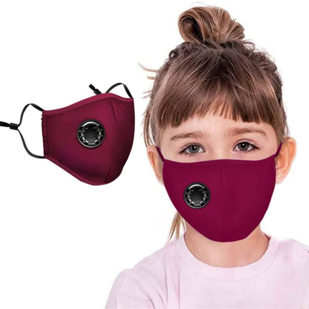 4-Pack: Children's Seamless Reusable Washable Face Mask Bandanas with Breathing Valve