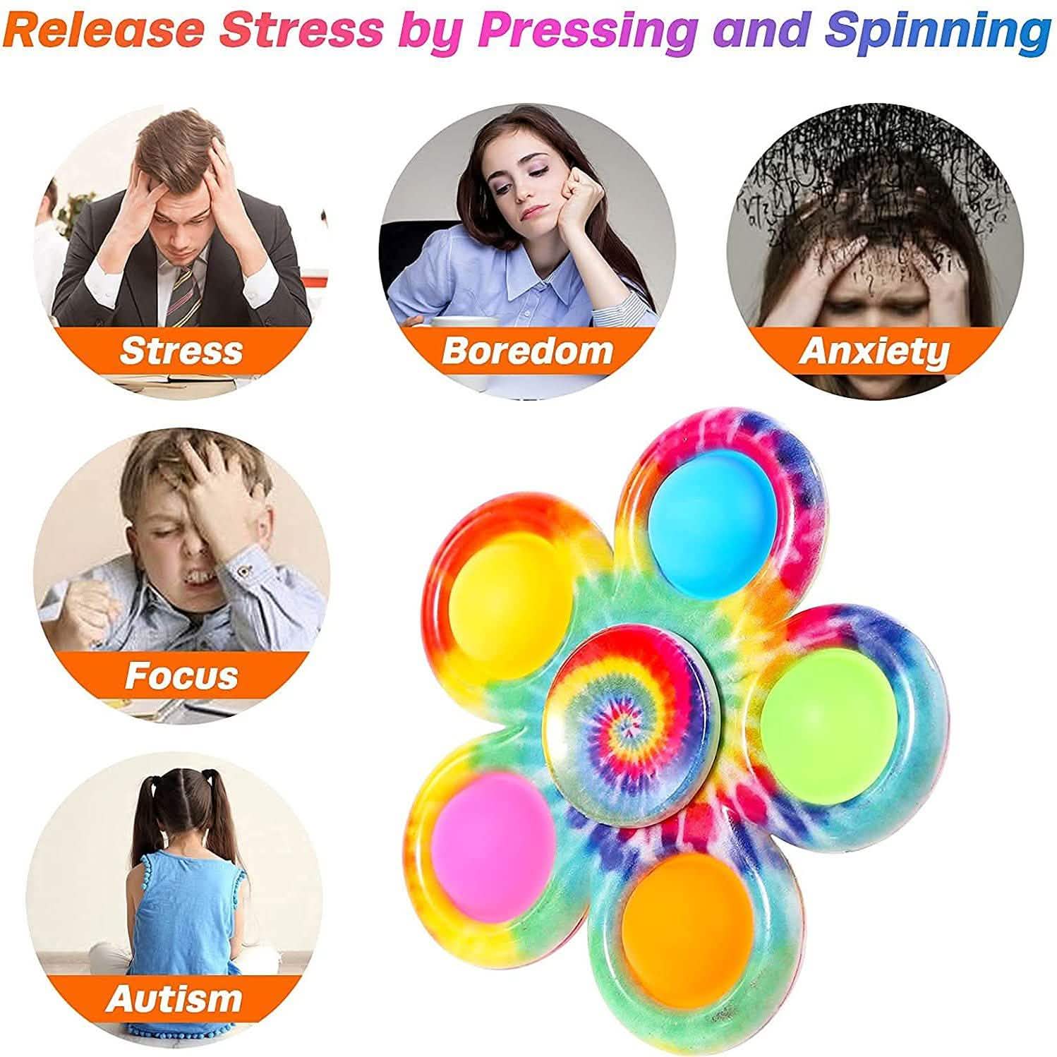 4-Pack: Effacera Pop Fidget Spinner Toys