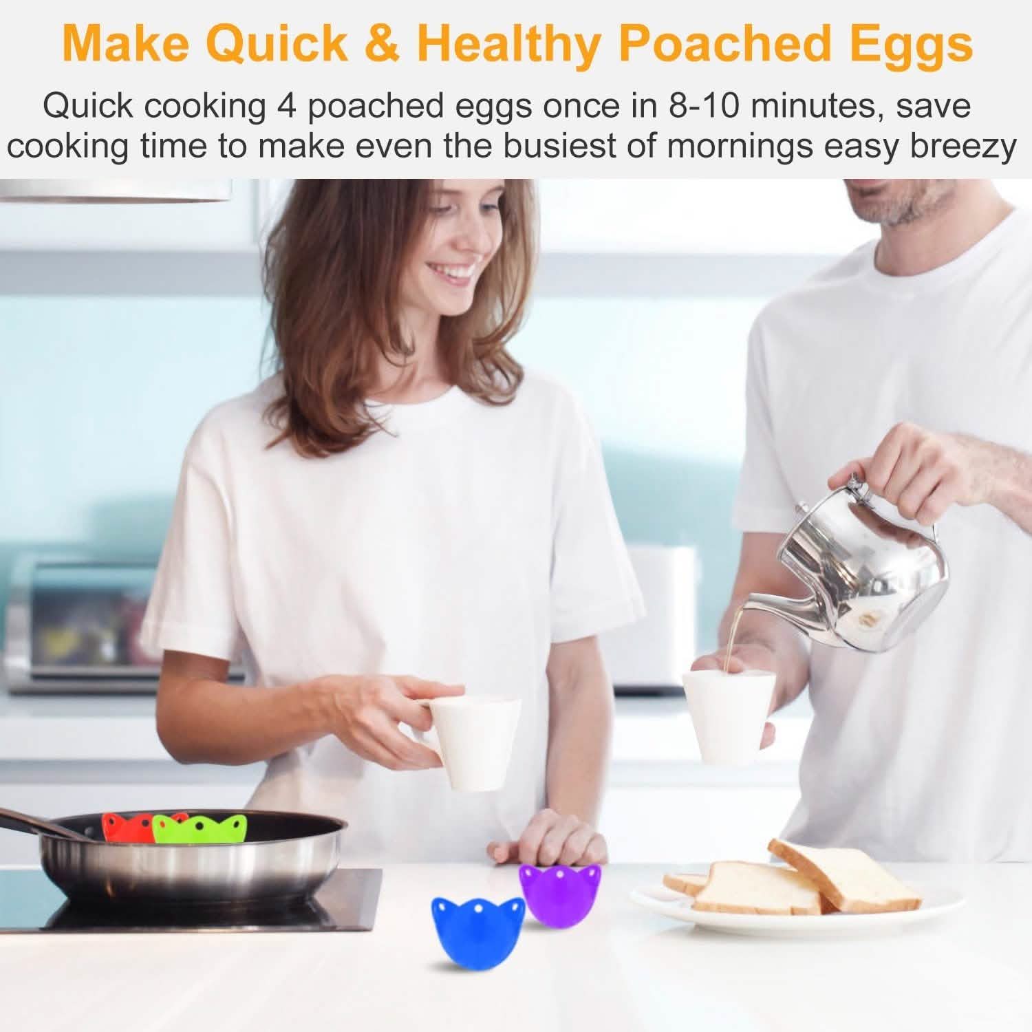4-Pack: Egg Poachers Silicon Egg Cups