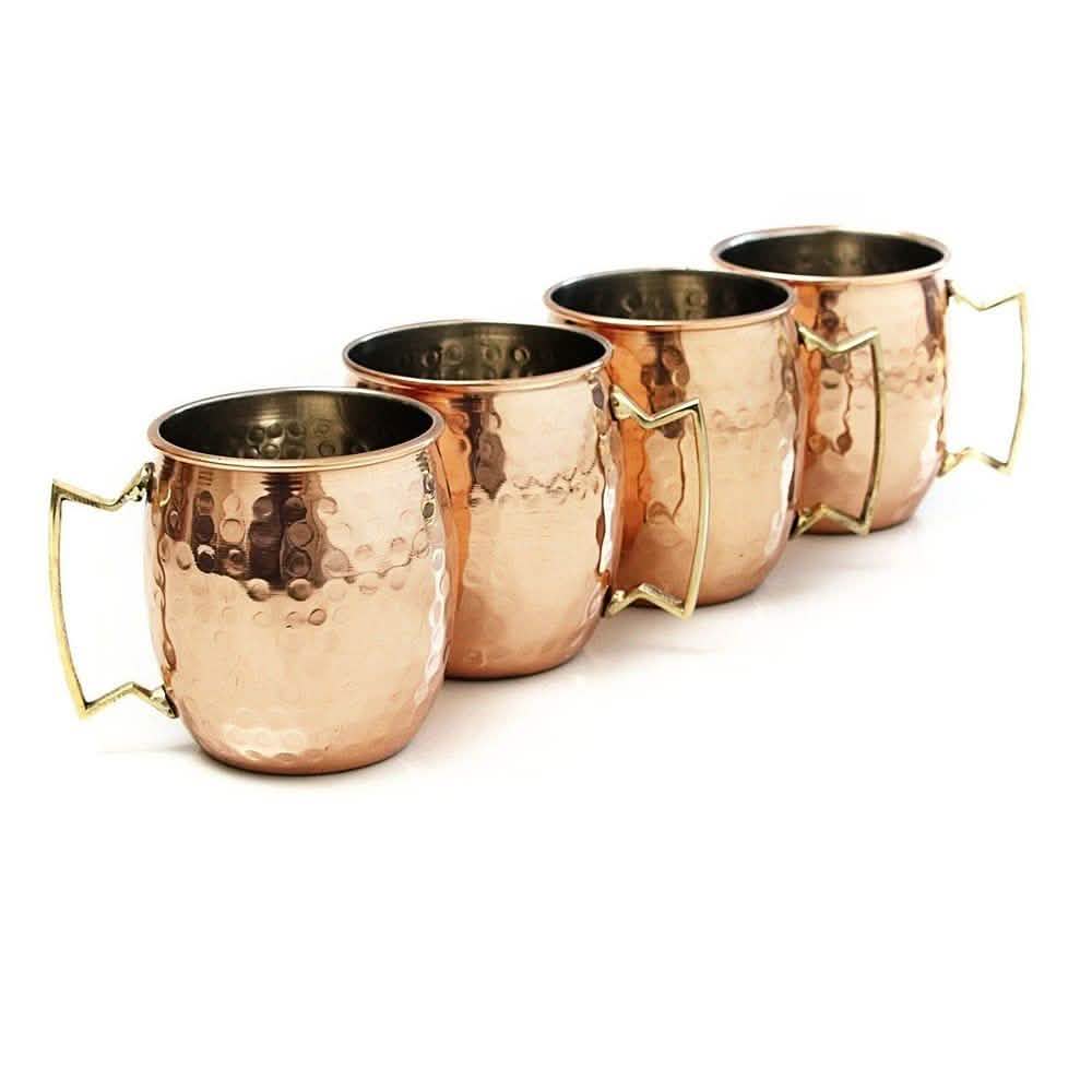 4-Pack: Hammered Copper-Finish Moscow Mule Mugs