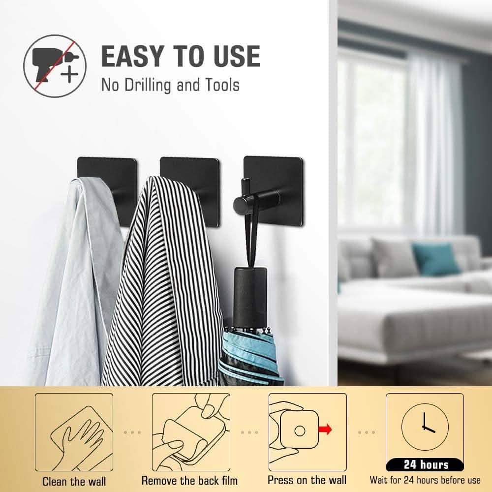 4-Pack: Heavy Duty Durable 304 Stainless Steel Wall Hangers