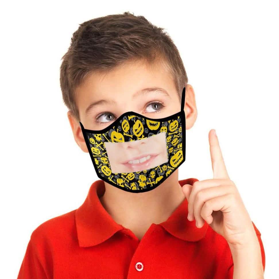 4-Pack: Kids Smile Window Face Mask Washable and Reusable