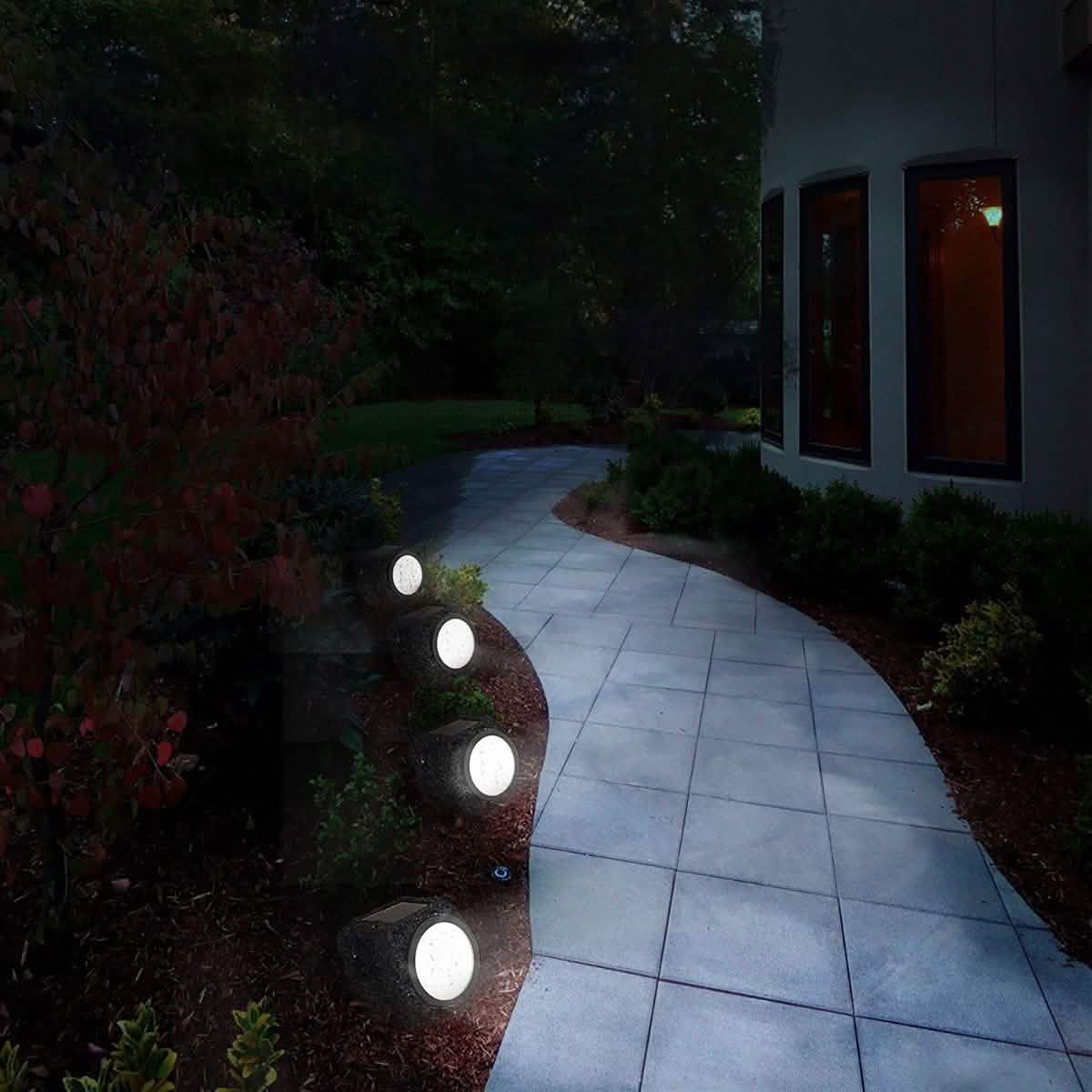 4-Pack: LED Solar Powered Rock Lights Outdoor