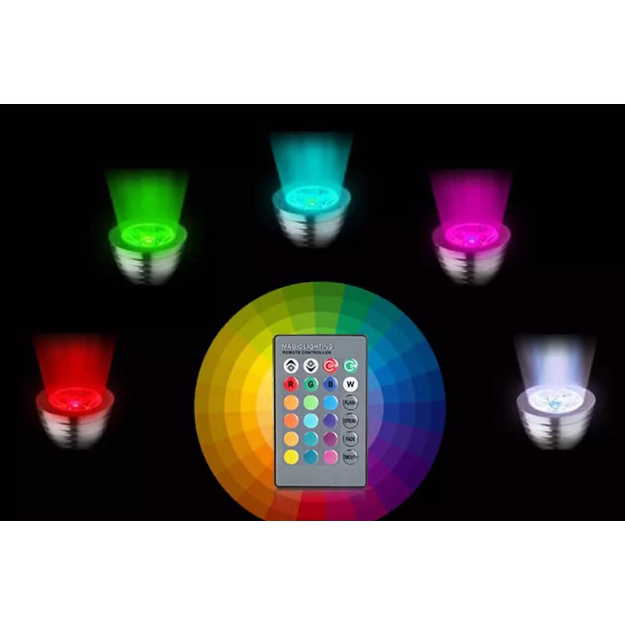 4-Pack: Magic Light LED Light Bulb (E27 3W) with Remote - 16 Colors