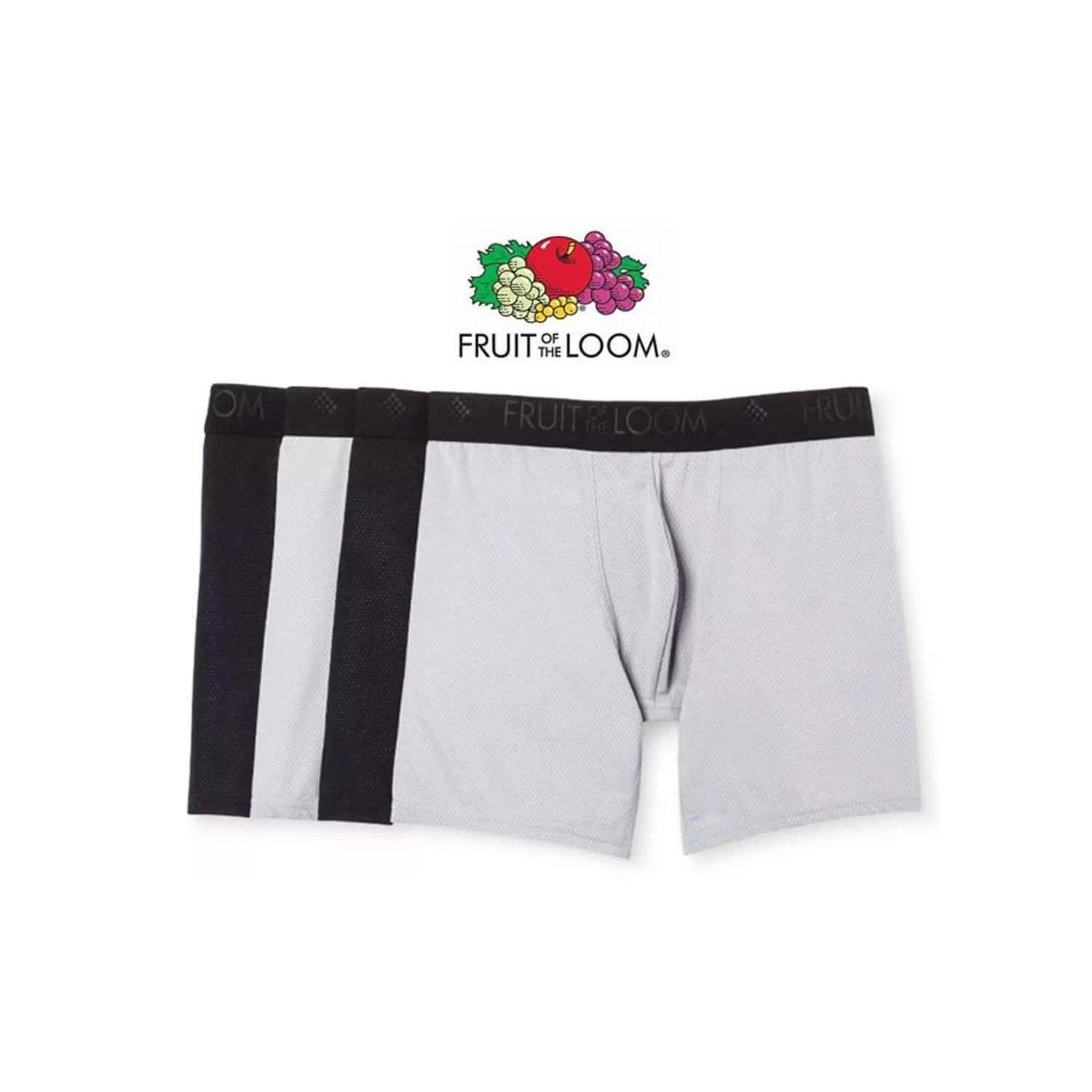 4-Pack: Men's Fruit of the Loom Breathable Micro-Mesh Boxer Briefs
