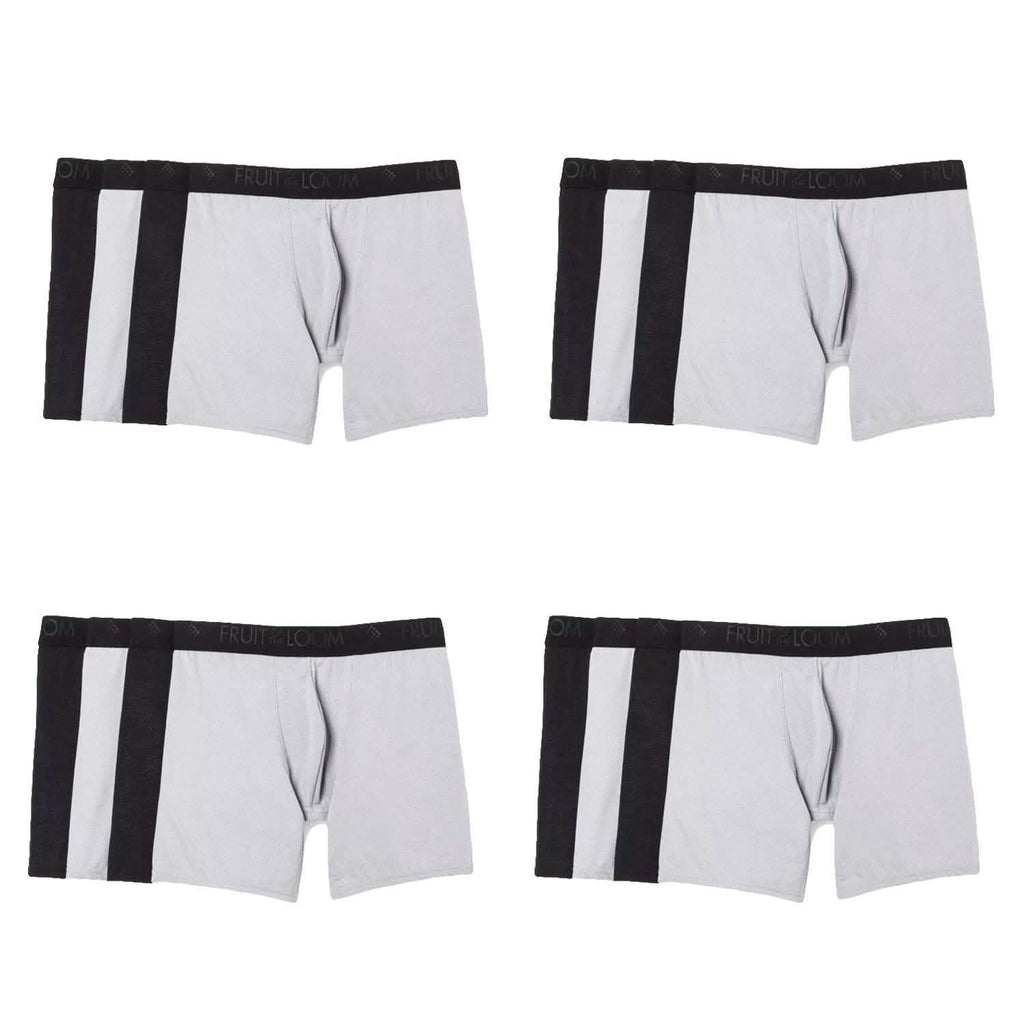 4-Pack: Men's Fruit of the Loom Breathable Micro-Mesh Boxer Briefs