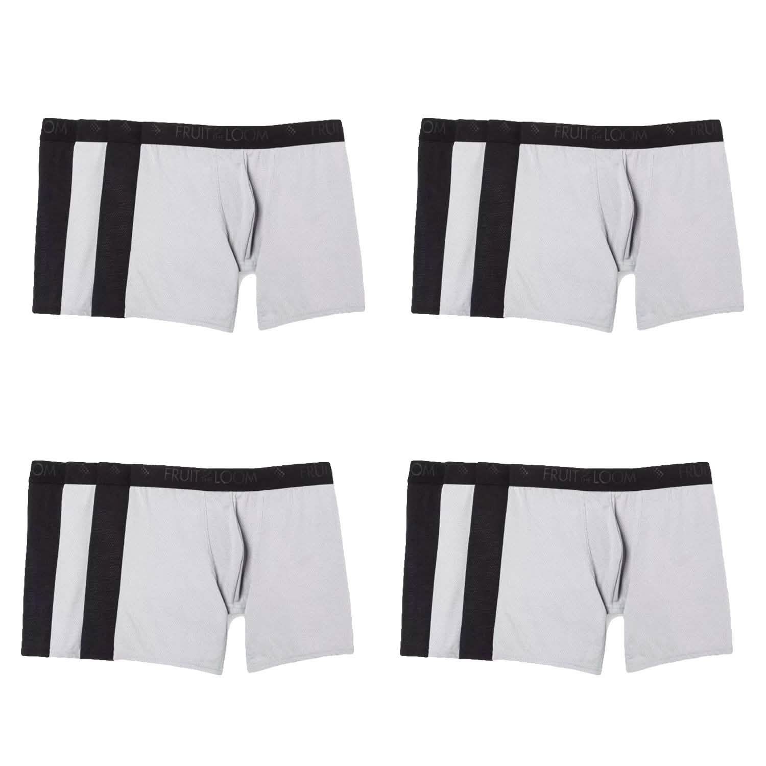 4-Pack: Men's Fruit of the Loom Breathable Micro-Mesh Boxer Briefs